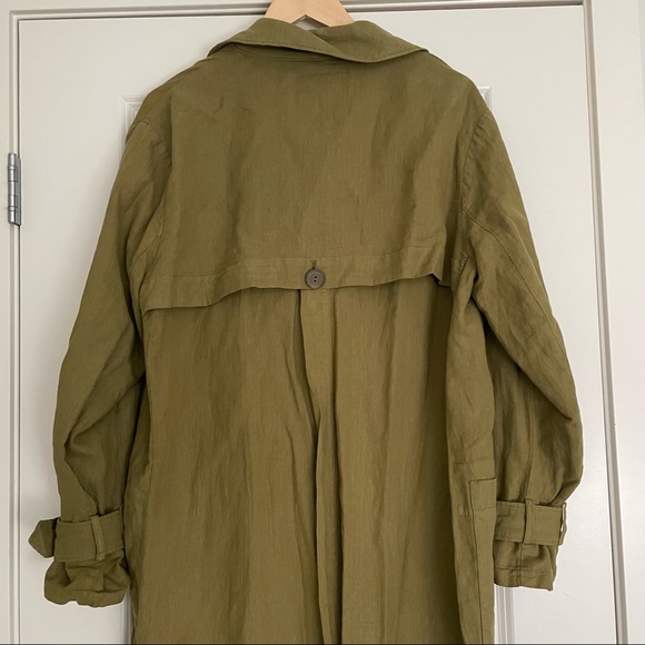 Zara OVERSIZED BUTTONED TRENCH COAT in Oil color size M - Picture 4 of 14